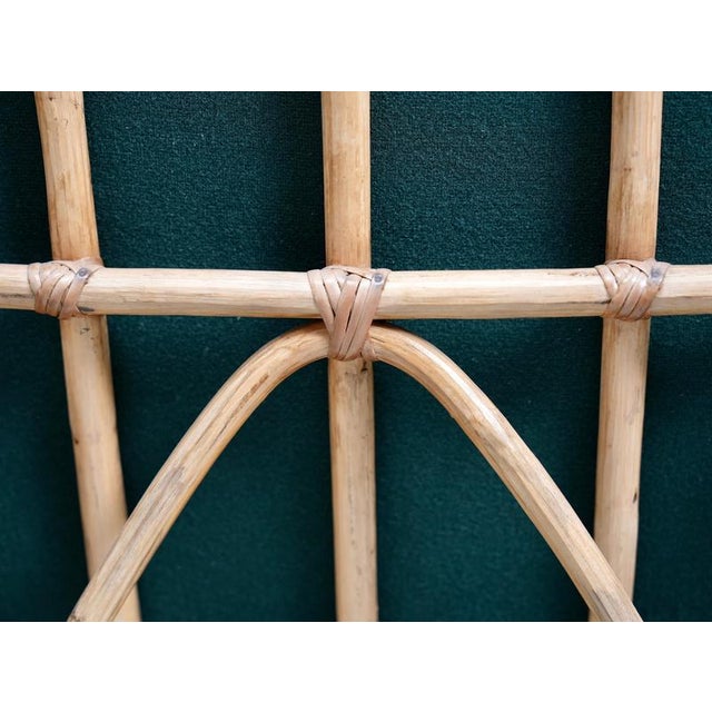 Vintage Italian Rattan Lounge Chairs in Green Wool by Franco Albini, 1975, Set of 2 For Sale - Image 9 of 13