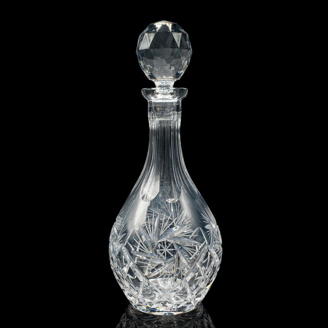 Vintage Liqueur Decanter, English, Cut Crystal Glass, Mid 20th Century, c.1960 For Sale - Image 4 of 12