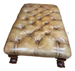 1960s Tufted Leather Ottoman