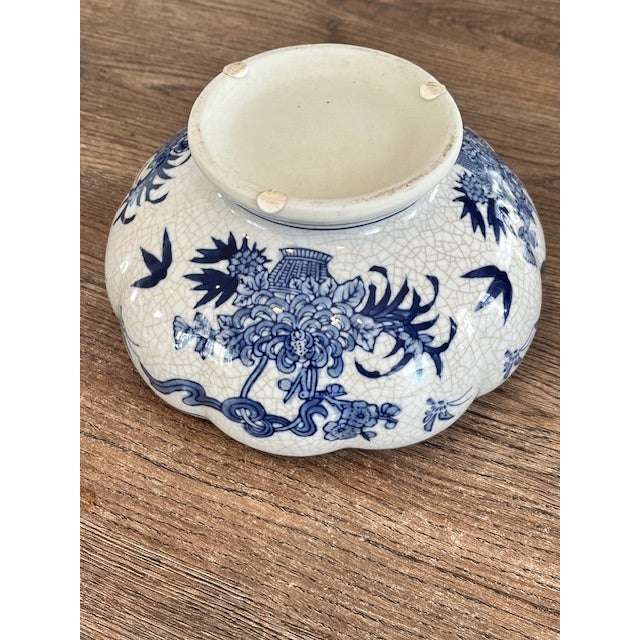 Chinese-Style Blue and White Porcelain Bowl For Sale - Image 9 of 10