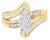 10K Yellow Gold 1/2 cttw Diamond Cluster Cocktail Ring (J-K Clarity, I1-I2 Color) - Size 8 For Sale