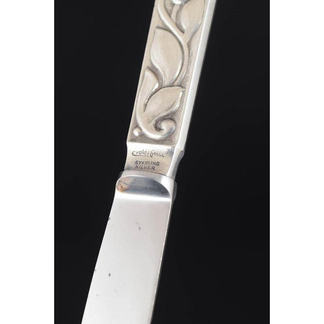 Fruit Knives in Sterling Silver and Stainless Steel by Evald Nielsen, 1930s, Set of 4 For Sale - Image 4 of 6