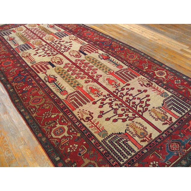 Traditional Charming Ivory Background and Red Border With Allover Pattern Antique Persian Rug For Sale - Image 3 of 8