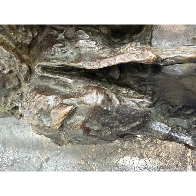 Metal Large Antique Bronze Sculpture “Weeping Satyr” After Clodion, (Claude Michel), Signed “Clodion” For Sale - Image 7 of 12