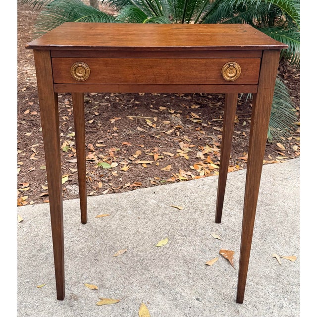 Antique Georgian Style Mahogany Side Table, One Drawer Stand For Sale - Image 11 of 11