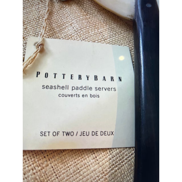 Vintage Pottery Barn Mother of Pearl Seashell Salad Servers New With Tags For Sale In New York - Image 6 of 12