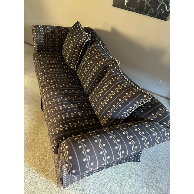 1980s 1980s Vintage Postmodern Marge Carson Silk Roll-Arm Sofa For Sale - Image 5 of 12
