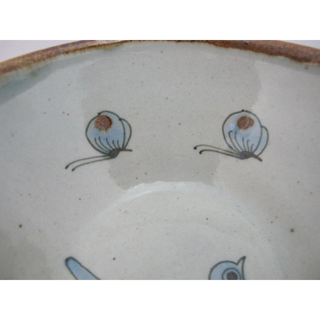 Ken Edwards El Palomar Blue Bird Flowers Mexican Tonala Pottery 6 1/4" Bowl For Sale In Portland, OR - Image 6 of 8