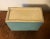 Ceramic Mid Century Porcelain Blue Green Aqua Monochrome Glaze Pillow Form Flower Brick Block Vase For Sale - Image 7 of 7