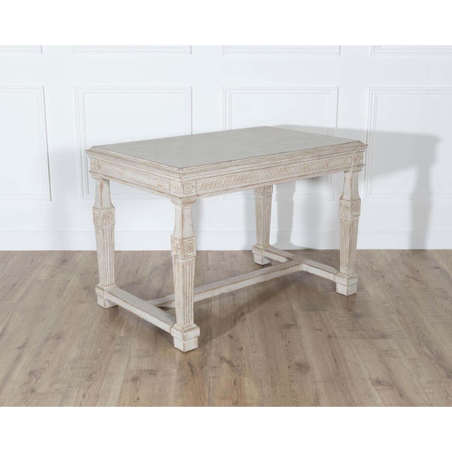 Wood Early 19th Century Swedish Gustavian Painted Console Table For Sale - Image 7 of 12