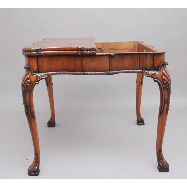 Walnut Card Table by Howard & Co London, Early 1900s For Sale - Image 11 of 14