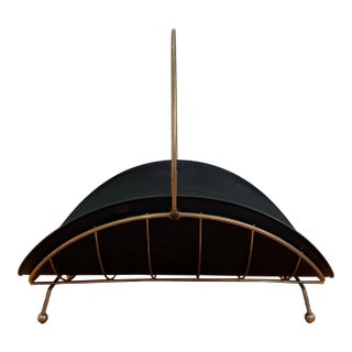 Midcentury Tole and Brass Footed Log Holder For Sale