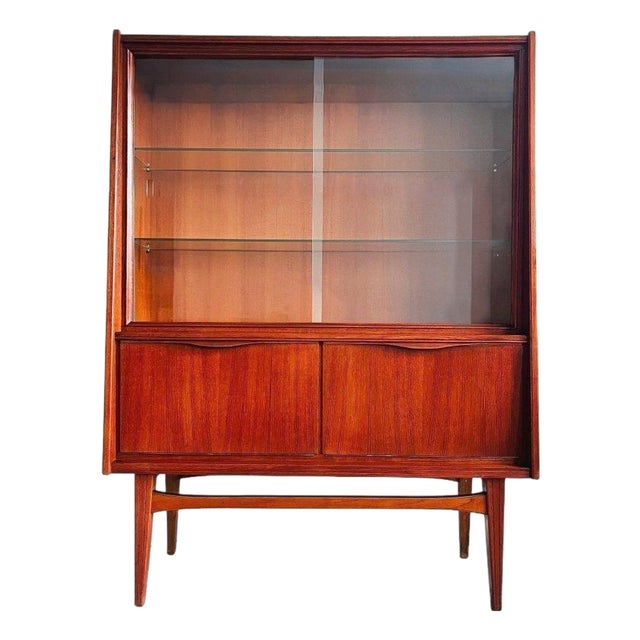 Mid-Century Danish Teak Display Cabinet, 1960s For Sale