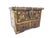 A striking mid‑century Indian jewelry chest crafted in dense rosewood and decorated with hand‑worked brass mounts and...