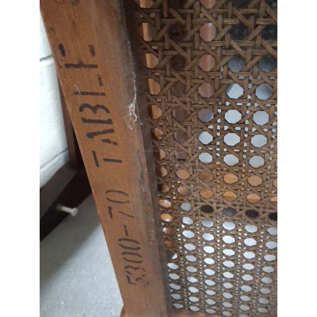 Mid-Century Barley Twist Oak and Cane Tiered Glass Top Side Table For Sale - Image 12 of 12