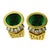 1980s GWK 18k Gold Chrysoprase Intaglio Diamond Earrings, Pair For Sale - Image 9 of 12