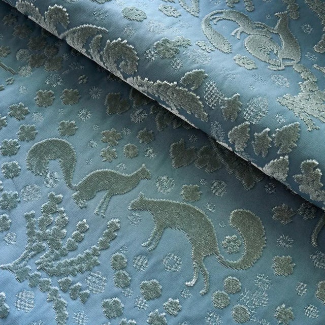 Schumacher Schumacher Arbor Forest Fabric in Slate Blue For Sale - Image 4 of 4