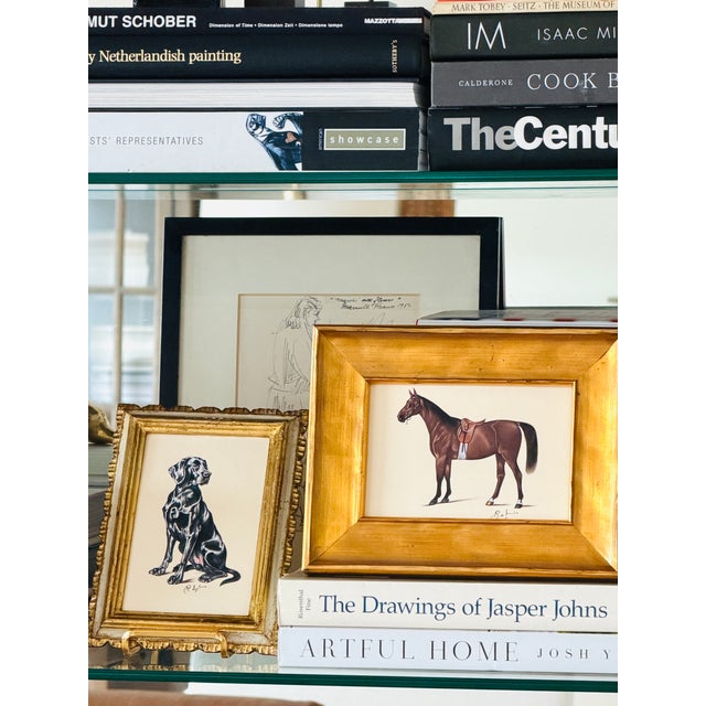 Original Hand-Painted Dog Painting, Framed in a Vintage Italian Frame For Sale - Image 4 of 4