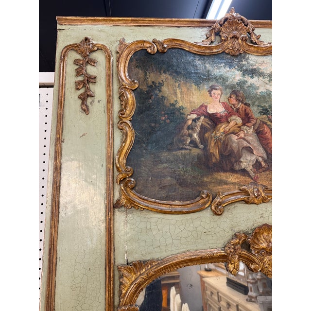 French Early 19th. C. French Trumeau Mirror For Sale - Image 3 of 7