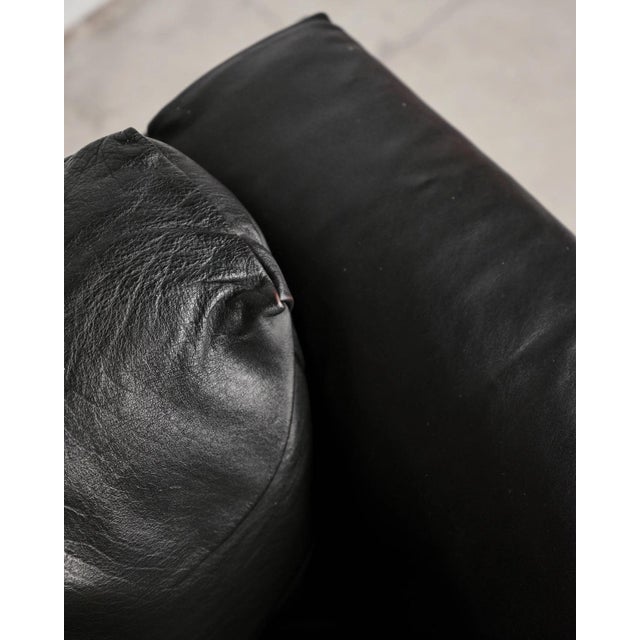 Black Bastiano Two-Seater Sofa in Mahogany and Black Leather by Afra and Tobia Scarpa for Gavina, Italy, 1960s For Sale - Image 8 of 18