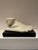Plaster foot sculpture. Set of 2. Left and right foot. On black wood pedestal. Perfect as decorative accents in the manner...