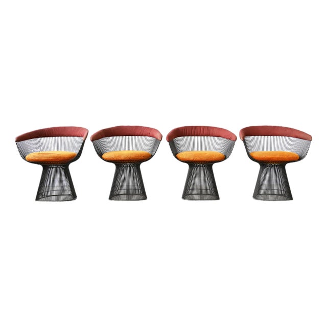 Vintage Warren Platner Bronze Dining Chairs for Knoll International - Set of Four For Sale