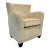 Modern Beige Microfiber and Leather Tufted Club Chair For Sale