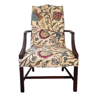 1980s Hickory Chair Martha Washington Lolling Chair, James River Collection For Sale