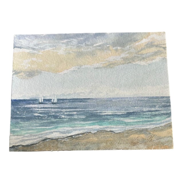 Original Watercolor Seascape For Sale
