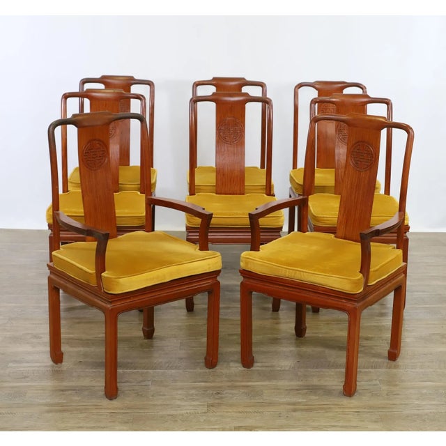 Elegant and functional, this vintage George Zee & Co. dining set showcases Anglo-Chinese craftsmanship in solid, kiln-...