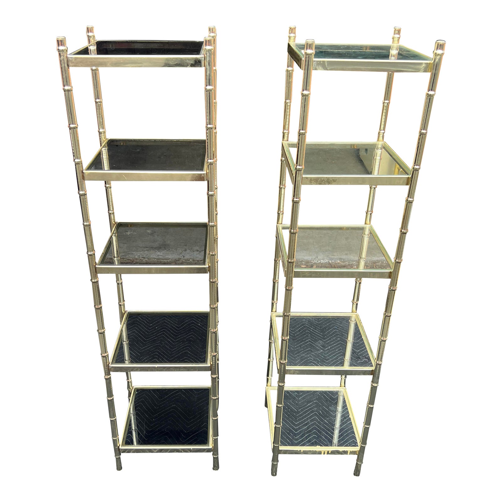 1980s Pair Faux Bamboo Shelves Chairish