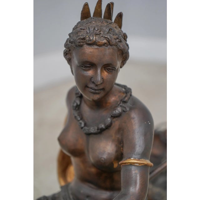 1980s CM Russell Signed Bronze Sculpture Female Native American For Sale - Image 5 of 13