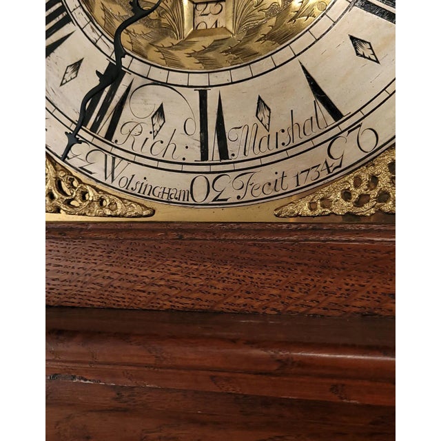 Brown Early Georgian Clock by Richard Marshall Wolsingham, 1734 For Sale - Image 8 of 11