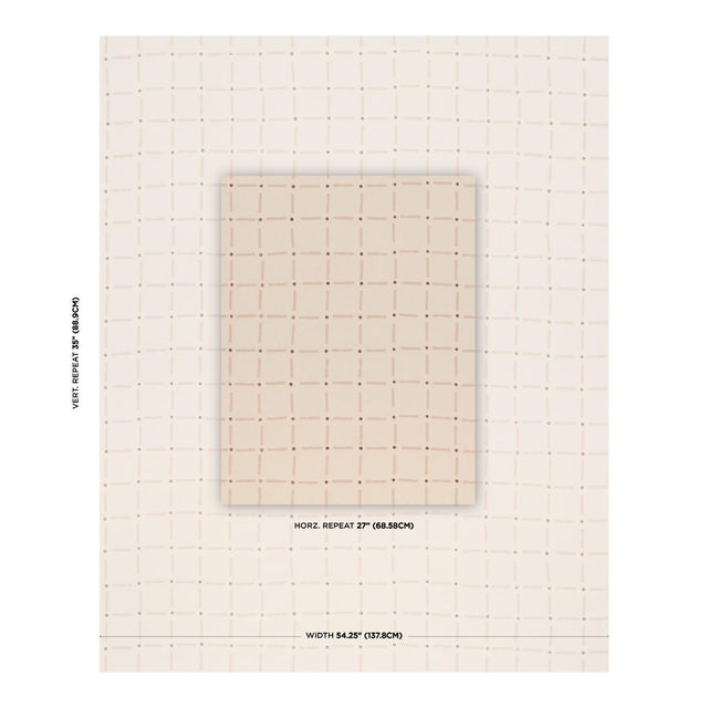SAMPLE - Schumacher X Caroline Z Hurley Drifting Grid Fabric In Petal For Sale