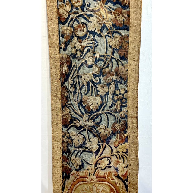 A Near Pair of Antique 17th-C. Belgium Flemish Tapestry Portière (Border) Panels Belgium, 17th century Presenting a rare...