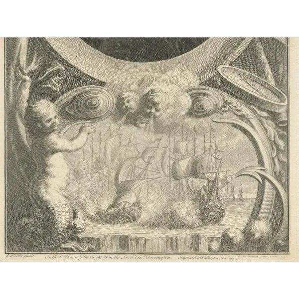 Jacobus Houbraken, Portrait of George Byng by J. Houbraken, 1747, Print For Sale - Image 4 of 5