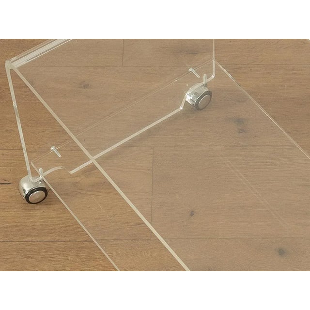 1960s Acrylic Glass Sidetable Trolley, 1960s For Sale - Image 5 of 6
