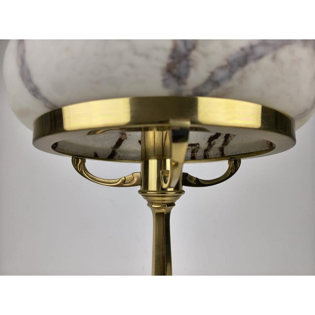 Large Postmodern Brass and Marbled Glass Table Lamp, 1960s For Sale - Image 4 of 18