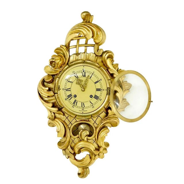 Mid century rococo revival gilt clock by westerstrand circa 1950. Good quality rococo influenced clock by well known...
