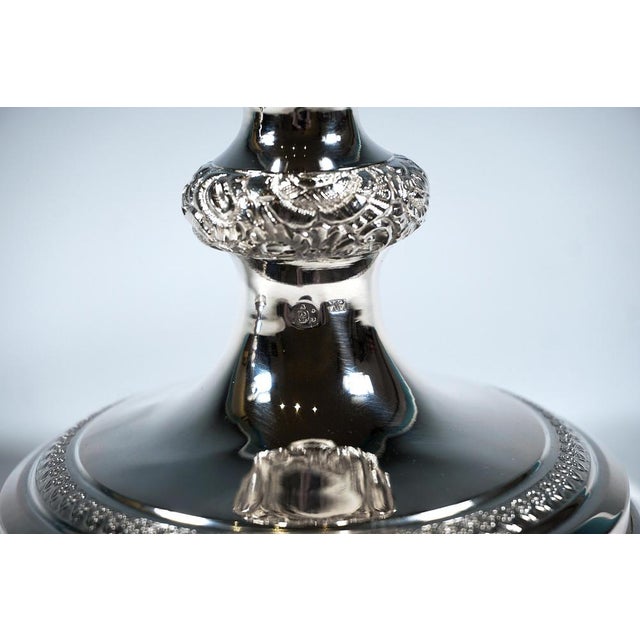 Antique Biedermeier Vienna Silver Candleholders, 1840, Set of 2 For Sale - Image 6 of 9