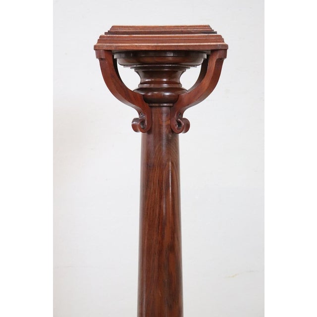 Wood Vintage Column in Turned Oak, Late 20th Century For Sale - Image 7 of 8