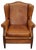 Vintage Dutch Cognac Wingback Leather Club Chair For Sale