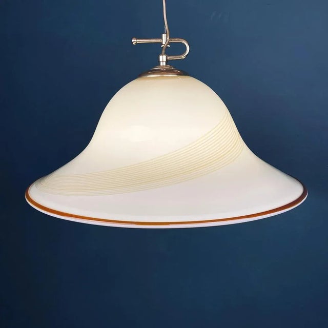 Vintage Beige Murano Glass Pendant Lamp from De Majo, Italy, 1970s For Sale - Image 4 of 13