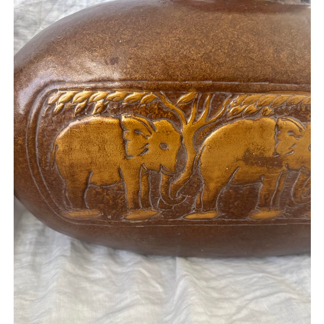 Ceramic Vintage Pair of Ceramic Bronze Elephant Table Lamps For Sale - Image 7 of 10