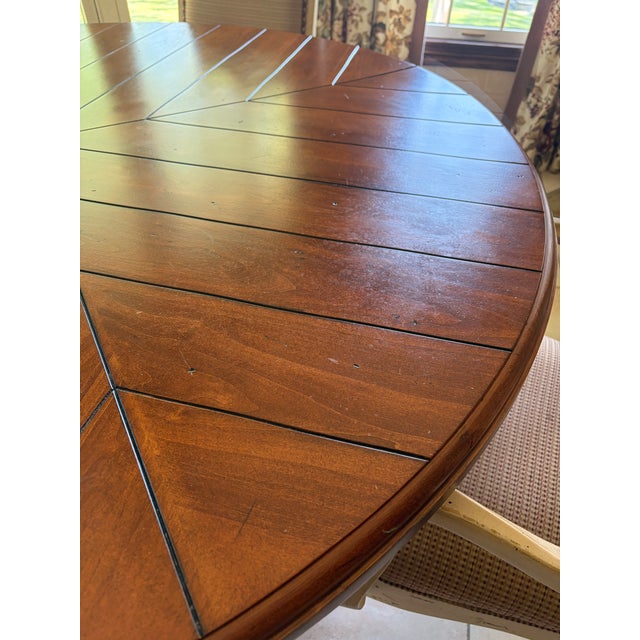 Wood Town & Country 60" Diameter Centre Table by Century Furniture With 22" Lazy Susan 1990s For Sale - Image 7 of 12