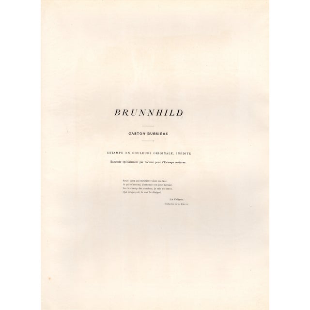 Paper Gaston Bussière, Brunnhild, 1898, Lithograph on Paper For Sale - Image 7 of 10
