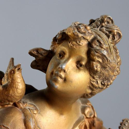 Fireplace Triptych in Marble and Gilded Antimony For Sale - Image 4 of 16