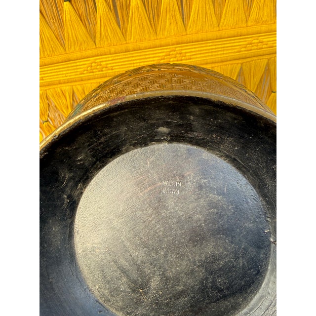 Metal Bronze Champlevé Enameled Handled Vase For Sale - Image 7 of 8