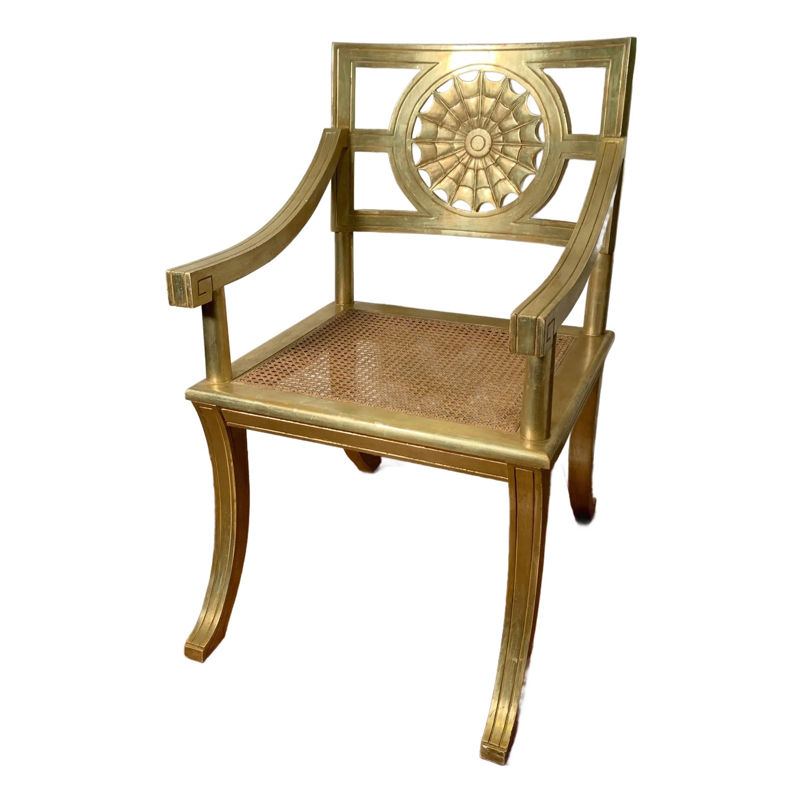 Quatrain Borghese Neoclassical Style Giltwood Armchair | Chairish