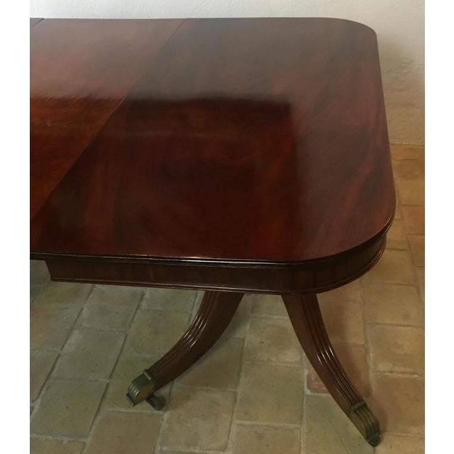 19th Century English Mahogany Double Pedestal Extending Dining Table For Sale - Image 10 of 11